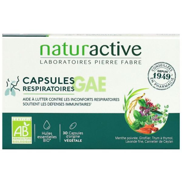 Naturactive - Capsules respiratoires GAE 30 capsules d'origine végétale