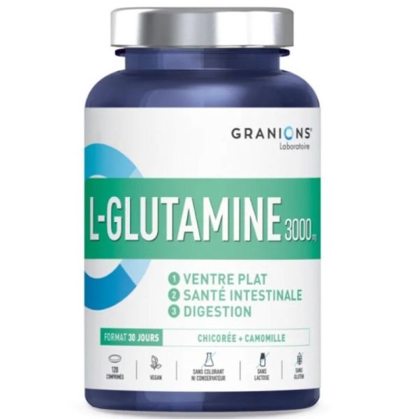 L-glutamine 3000mg 120 comprimés x30 jours