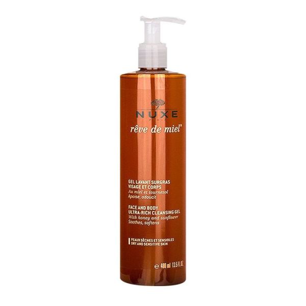 Nuxe Gel lavant surgras rêve de miel visage et corps (400 ml)