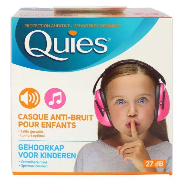 Quies casque anti-bruit enfant rose