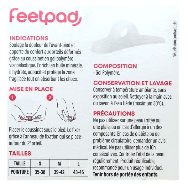 FeetPad 1 coussinet gel orteils modèle gauche taille M