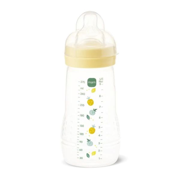 MAM - Biberon Easy Active 2ème âge 330ml 6mois+ débit très rapide JAUNE