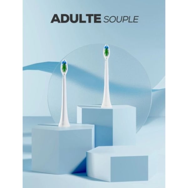 Neopulse - Têtes de brosse à dents éléctrique neosonic BLANC / SOUPLE x2