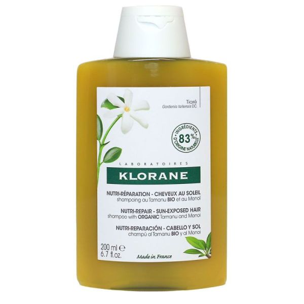 Klorane Shampoing nutritif après-soleil - Cheveux exposés au soleil - au Monoï & Tamanu BIO