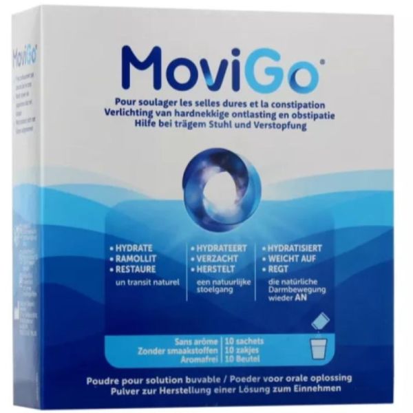 Movigo - 10 sachets sans arôme pour selles dures & constipation