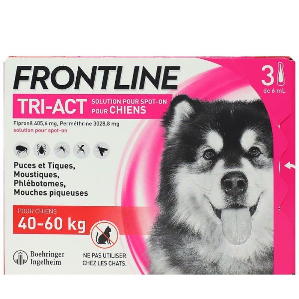Frontline Tri-Act pipettes chien plus de 40 kg (3 unités)