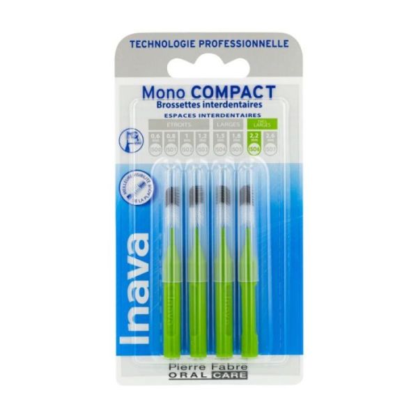 Inava brossettes interdentaires mono compact vert (paquet de 4)