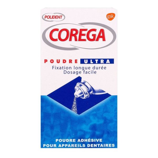 Corega poudre adhésive ultra pour prothèses dentaires (40 g)