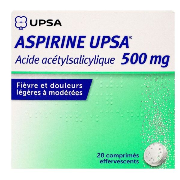 UPSA aspirine 500 mg effervescente (20 comprimés)