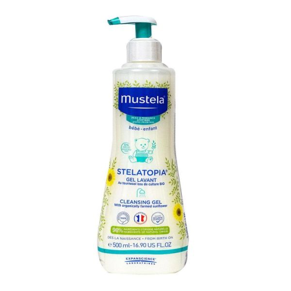 Mustela Gel lavant Stelatopia (500 ml) pour peaux atopiques