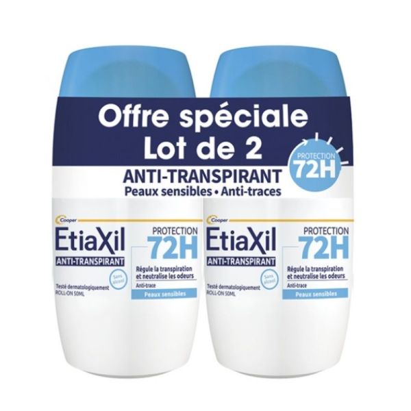 Etiaxil - Anti-transpirant 72h peaux sensibles 2x50ml Roll-on